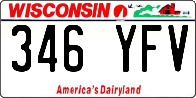 WI license plate 346YFV