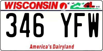 WI license plate 346YFW
