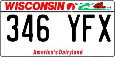 WI license plate 346YFX