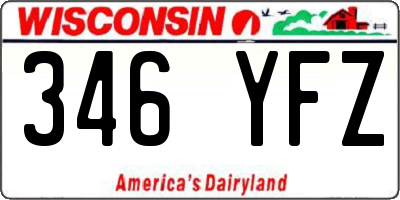WI license plate 346YFZ