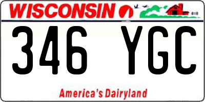 WI license plate 346YGC