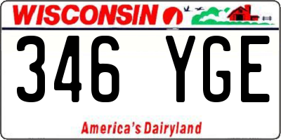 WI license plate 346YGE