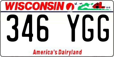 WI license plate 346YGG