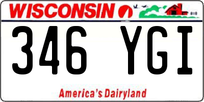 WI license plate 346YGI