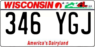 WI license plate 346YGJ