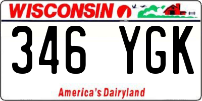 WI license plate 346YGK