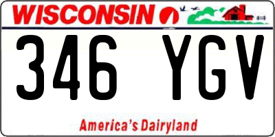 WI license plate 346YGV