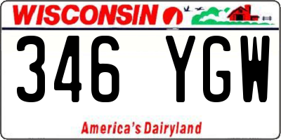 WI license plate 346YGW