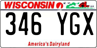 WI license plate 346YGX