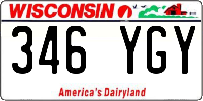 WI license plate 346YGY