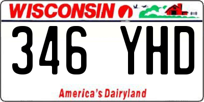 WI license plate 346YHD