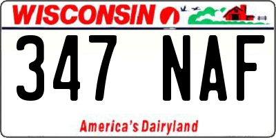 WI license plate 347NAF