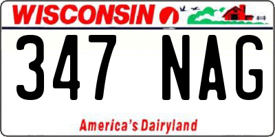 WI license plate 347NAG