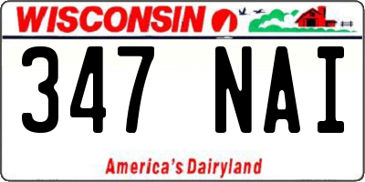 WI license plate 347NAI