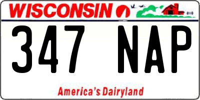 WI license plate 347NAP