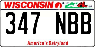 WI license plate 347NBB
