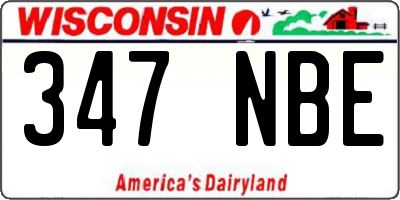 WI license plate 347NBE