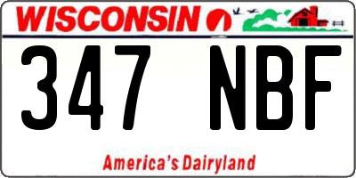 WI license plate 347NBF