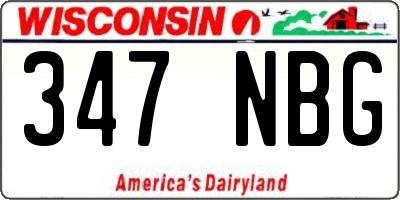 WI license plate 347NBG