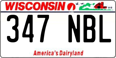 WI license plate 347NBL
