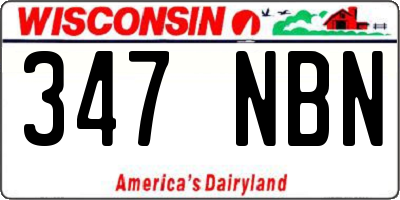 WI license plate 347NBN