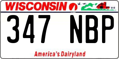 WI license plate 347NBP