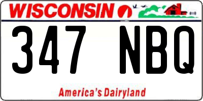 WI license plate 347NBQ