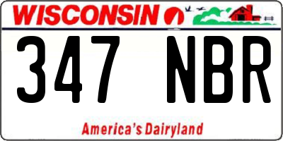 WI license plate 347NBR