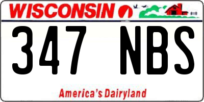 WI license plate 347NBS