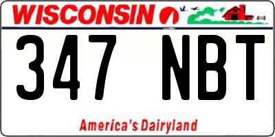 WI license plate 347NBT