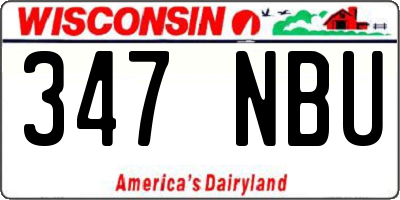 WI license plate 347NBU