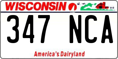 WI license plate 347NCA