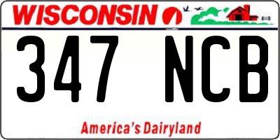 WI license plate 347NCB
