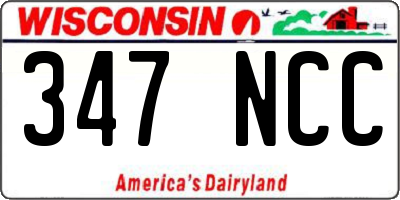 WI license plate 347NCC