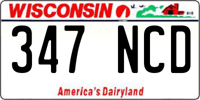 WI license plate 347NCD