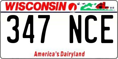 WI license plate 347NCE