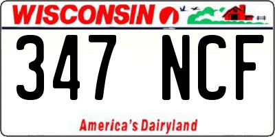WI license plate 347NCF
