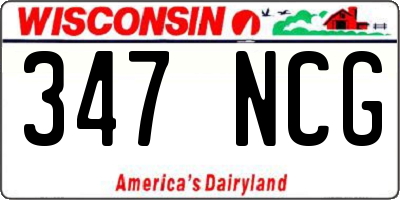 WI license plate 347NCG
