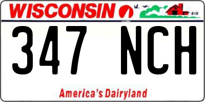 WI license plate 347NCH
