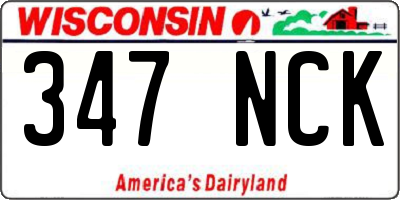 WI license plate 347NCK