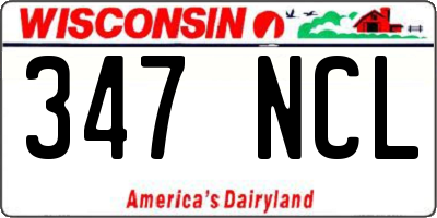WI license plate 347NCL