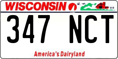 WI license plate 347NCT