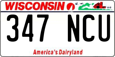 WI license plate 347NCU