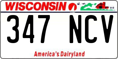 WI license plate 347NCV
