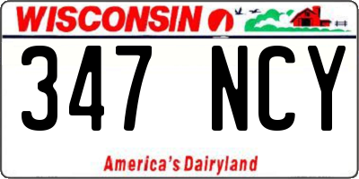 WI license plate 347NCY