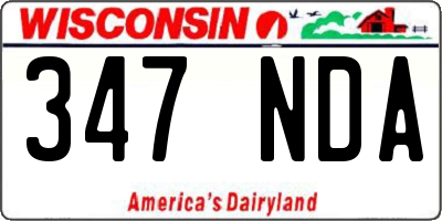 WI license plate 347NDA