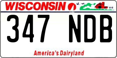 WI license plate 347NDB
