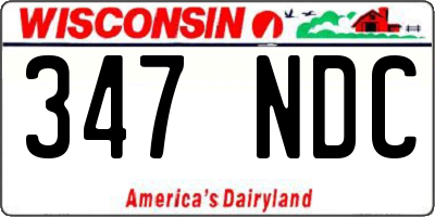 WI license plate 347NDC