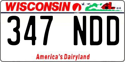 WI license plate 347NDD