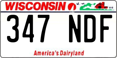WI license plate 347NDF